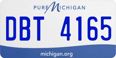 MI license plate DBT4165