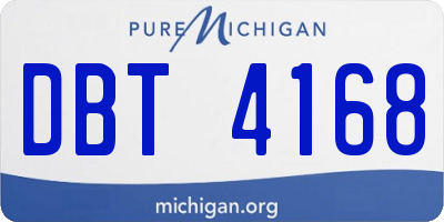 MI license plate DBT4168