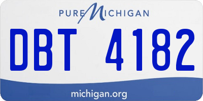 MI license plate DBT4182