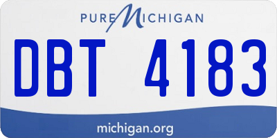 MI license plate DBT4183