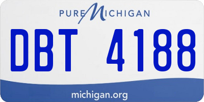 MI license plate DBT4188
