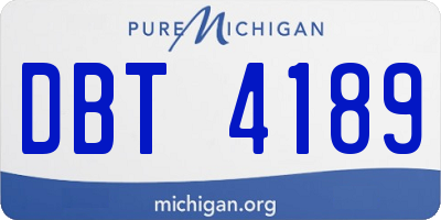 MI license plate DBT4189