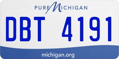 MI license plate DBT4191