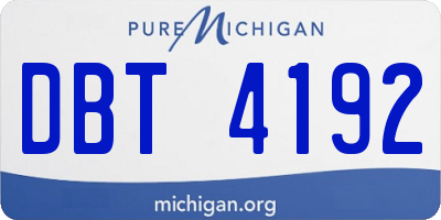 MI license plate DBT4192