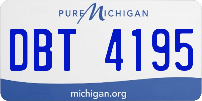 MI license plate DBT4195