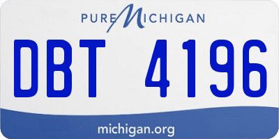 MI license plate DBT4196