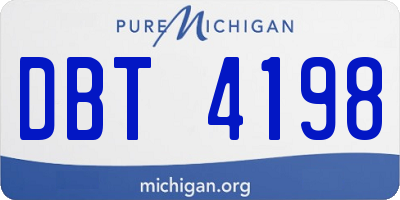 MI license plate DBT4198