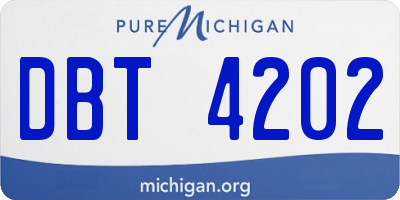 MI license plate DBT4202