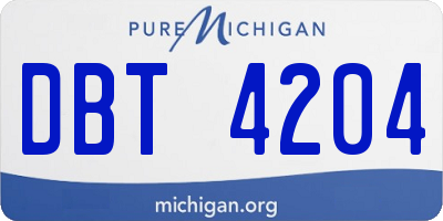 MI license plate DBT4204