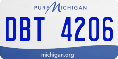 MI license plate DBT4206