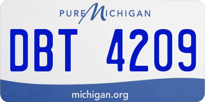 MI license plate DBT4209