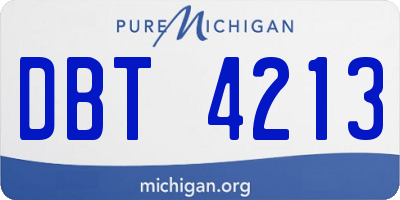 MI license plate DBT4213