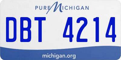 MI license plate DBT4214