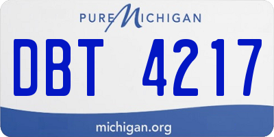 MI license plate DBT4217