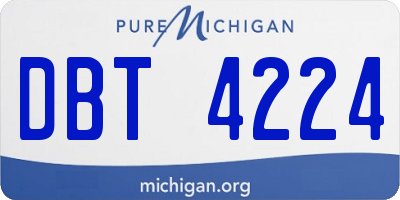 MI license plate DBT4224