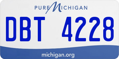 MI license plate DBT4228