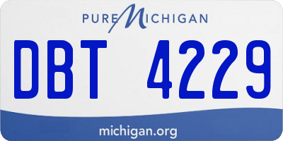 MI license plate DBT4229