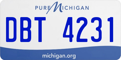 MI license plate DBT4231
