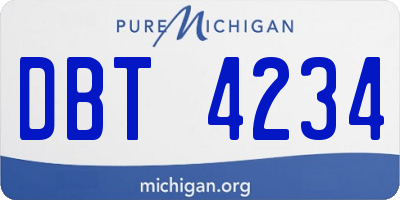 MI license plate DBT4234
