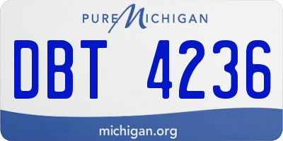 MI license plate DBT4236