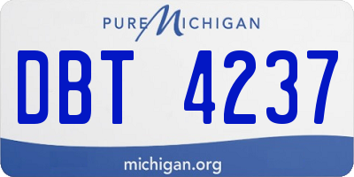 MI license plate DBT4237