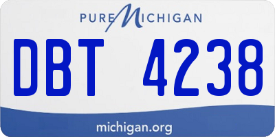 MI license plate DBT4238