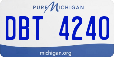 MI license plate DBT4240