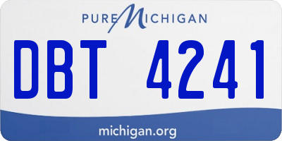 MI license plate DBT4241
