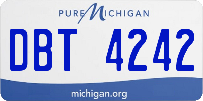 MI license plate DBT4242