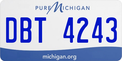 MI license plate DBT4243