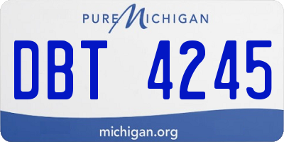 MI license plate DBT4245