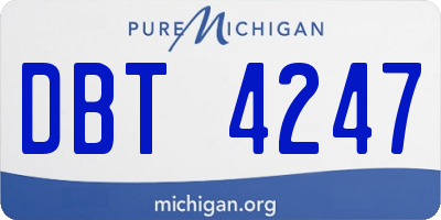 MI license plate DBT4247