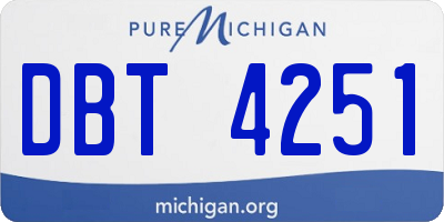 MI license plate DBT4251
