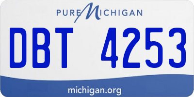 MI license plate DBT4253