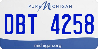 MI license plate DBT4258