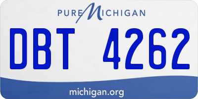 MI license plate DBT4262