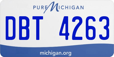 MI license plate DBT4263