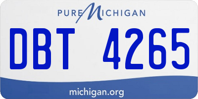 MI license plate DBT4265