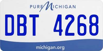 MI license plate DBT4268