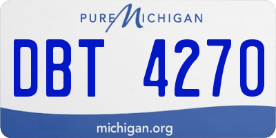 MI license plate DBT4270