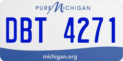 MI license plate DBT4271