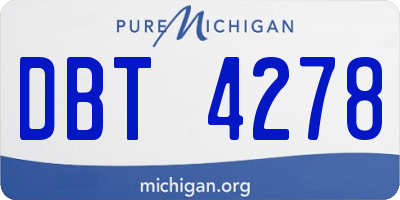 MI license plate DBT4278