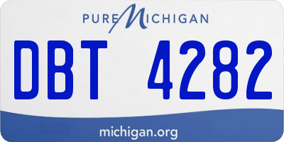 MI license plate DBT4282