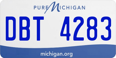 MI license plate DBT4283