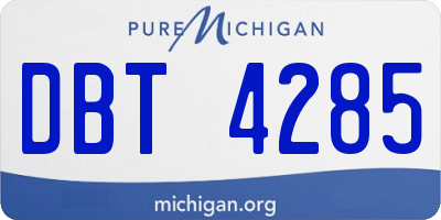 MI license plate DBT4285