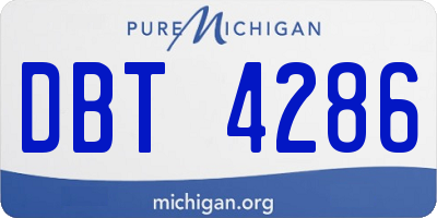 MI license plate DBT4286