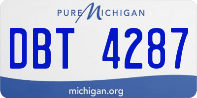 MI license plate DBT4287