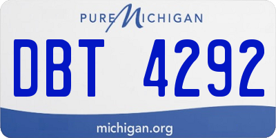 MI license plate DBT4292