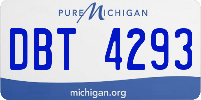 MI license plate DBT4293