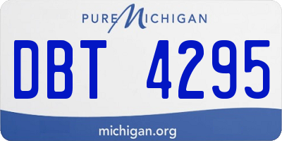 MI license plate DBT4295